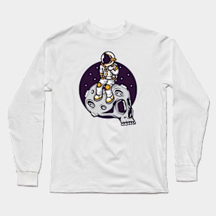 Astronaut And Skull Moon Long Sleeve T-Shirt